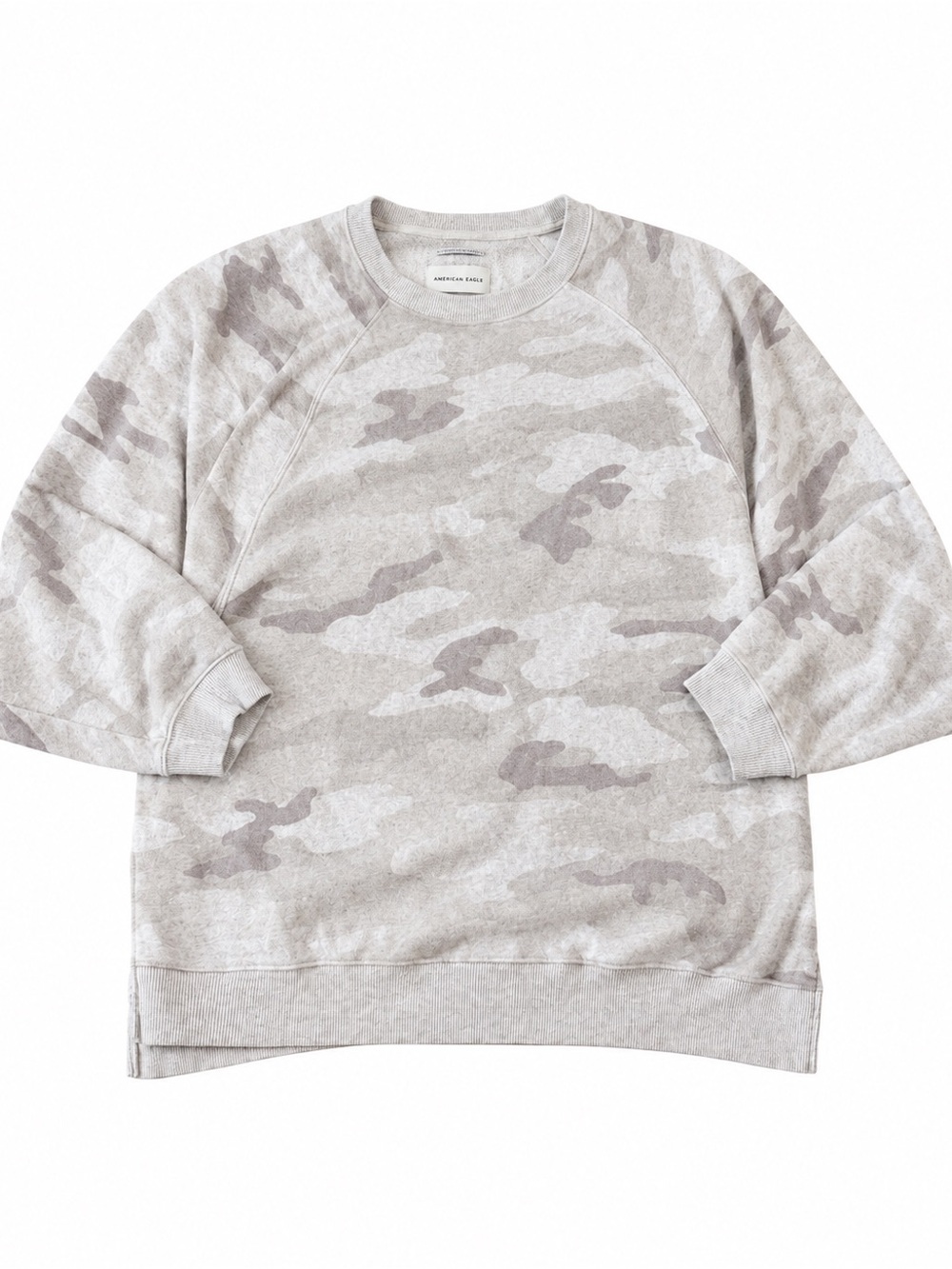 American Eagle Outfitters Light Grey Camo Crewneck Sweatshirt